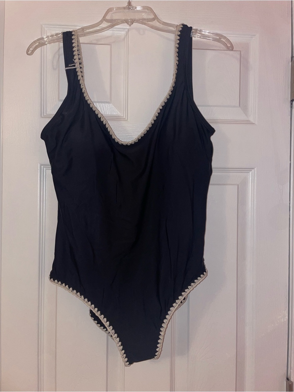 Target Navy One-Piece Swimsuit with Cream Trim
